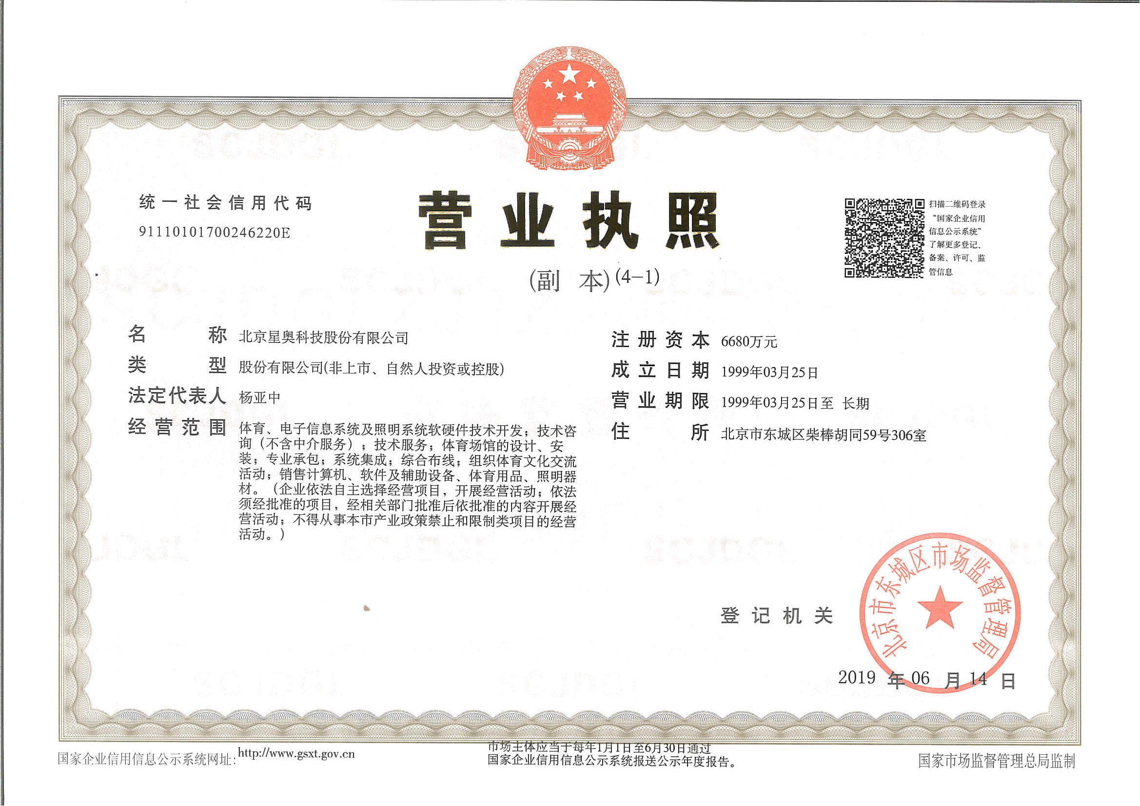 營業(yè)執(zhí)照（副本）